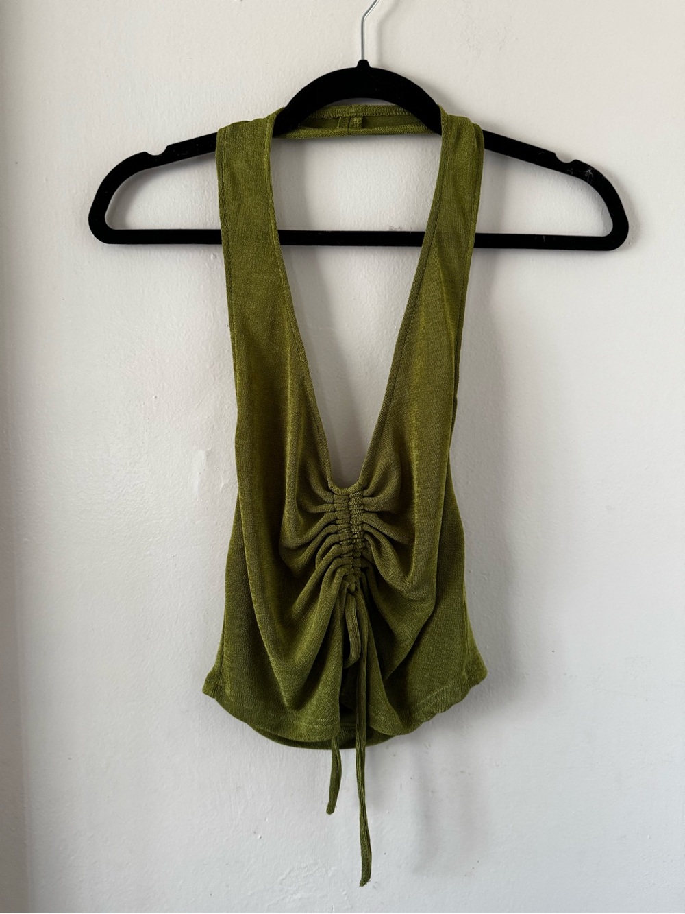 NWOT Motel Rocks Olive Green Halter Top